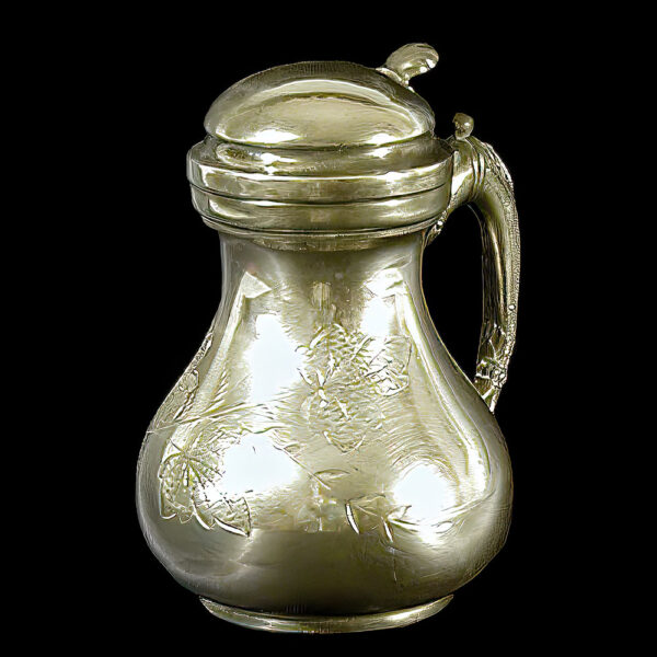 Antique Syrup Pitcher with engraving, Albany Silverplate Company #5101