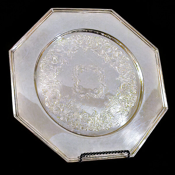 Antique Silver Tray with Engraving, Wallace Silversmiths