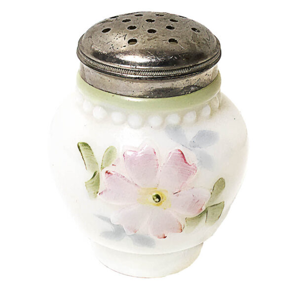 EAPG Coreopsis Salt Shaker, Consolidated Lamp and Glass Company, milk glass