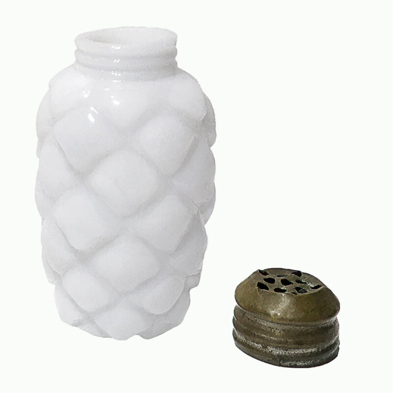 EAPG Cone or Artic Salt Shaker, milk glass, Fostoria Shade and Lamp Company