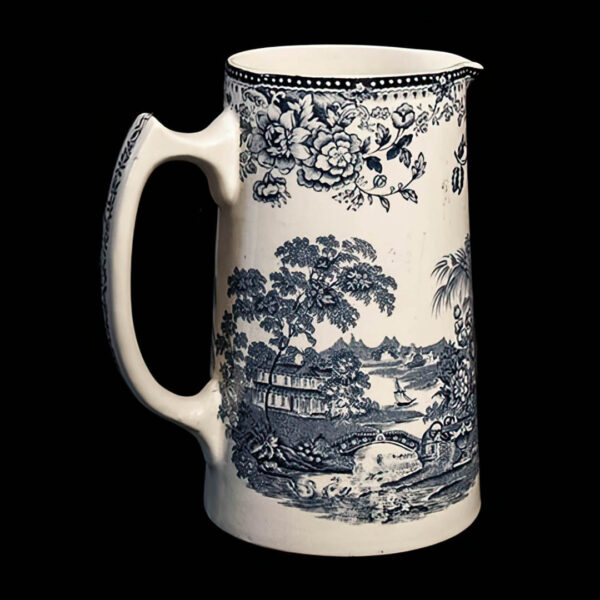 Clarice Cliff Pottery Milk Pitcher, blue and white, Royal Staffordshire by Clarice Cliff, England