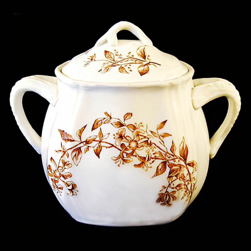 Ironstone Honeysuckle Sugar Bowl, W M Company