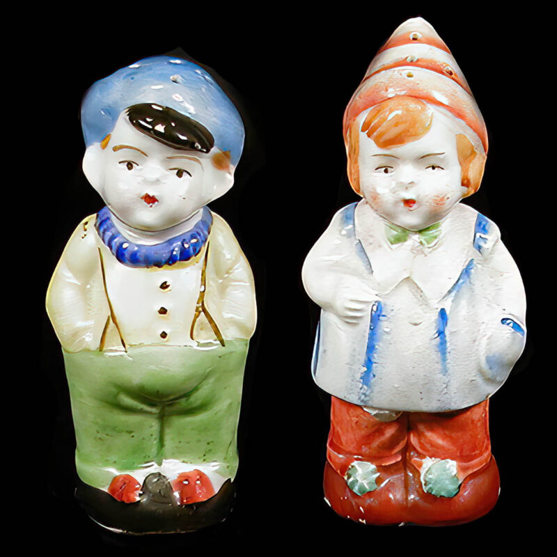 Boy and Girl Pottery Salt and Pepper Shakers