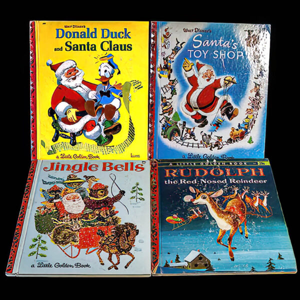 Donald Duck and Santa Claus, Santa's Toy Shop, Jingle Bells and Rudolph, A Little Golden Book Publishing Company