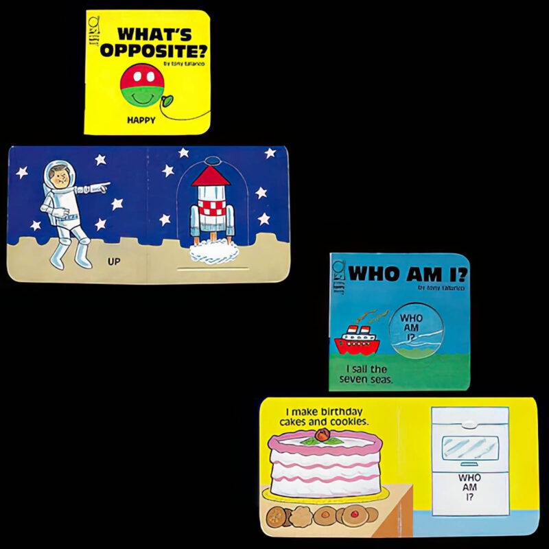 popup book, who am I, whats opposite, Tiny Tuffy Book Publishing Company