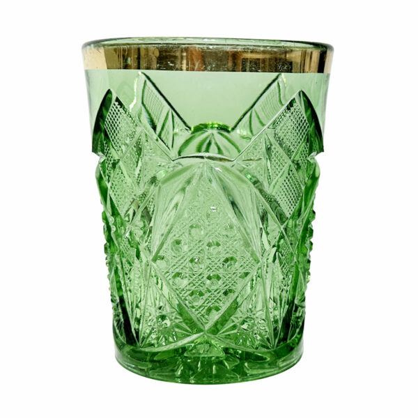 eapg sunbeam tumbler, green, McKee and Brothers Glass Company