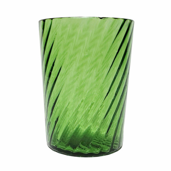 EAPG Swirl Tumbler, green, Northwood Glass Company