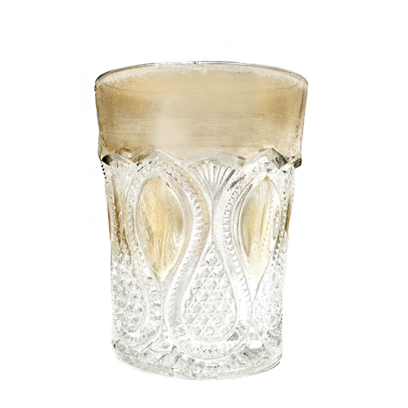 Eapg New Jersey Tumbler, gold trim, United States Glass Company