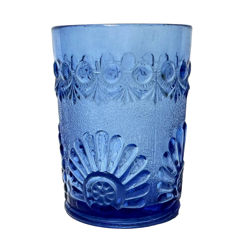 EAPG Shell and Jewel Tumbler, blue, Westmoreland Specially Glass Company