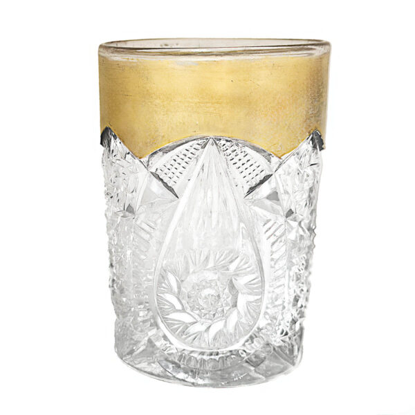 EAPG Comet Tumbler, United States Glass Company, gold