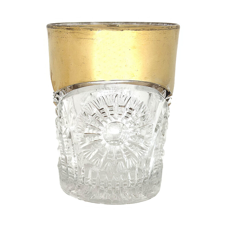 EAPG Diadem Tumbler, gold trim, Northwood Glass Company