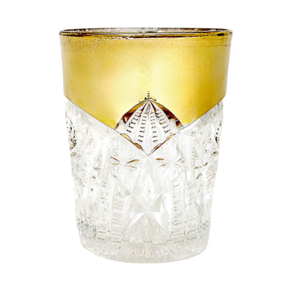 EAPG Diadem Tumbler, gold trim, Northwood Glass Company