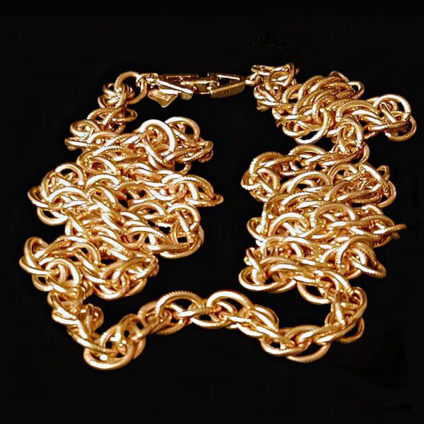 Gold Chain Double Linked Necklace.