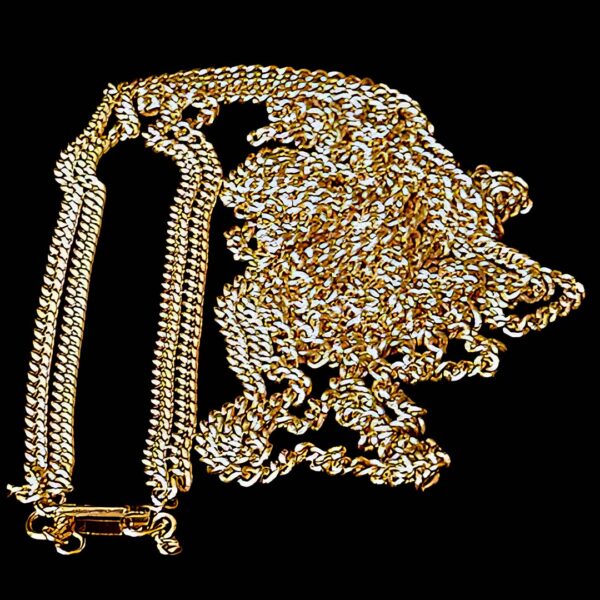 Gold Double Strand Chain Necklace