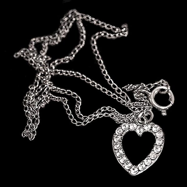 Silver Heart and Chain Necklace