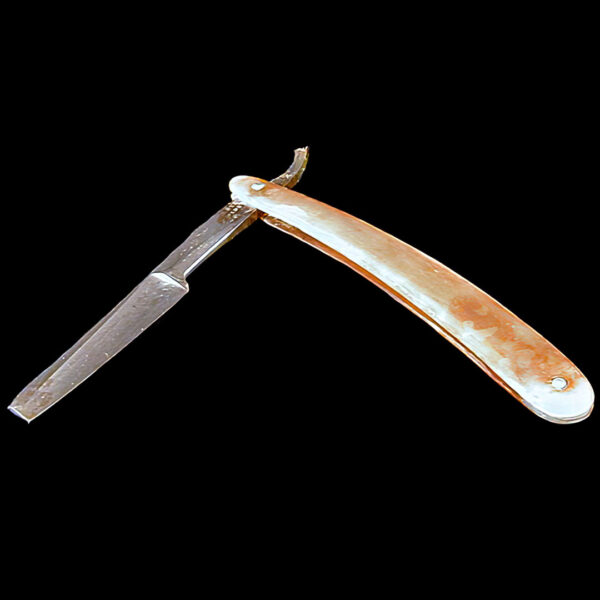Mottled handle Straight Edge Razor