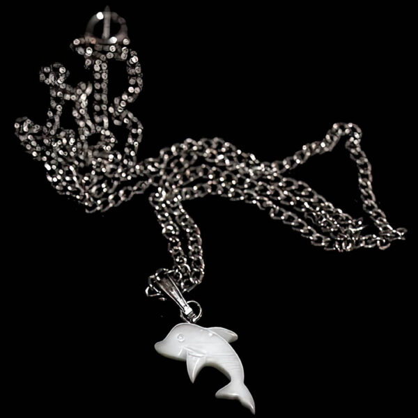 Dolphin Pendant with a Silver Chain Necklace