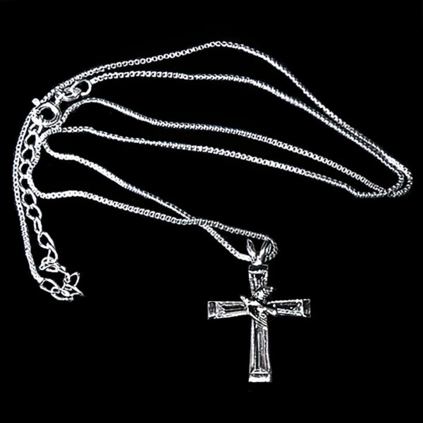 Sterling Silver Cross with Bird Antique Necklace, SUS25N
