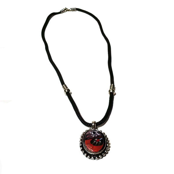 Silver Pendant with a Volcanic Stone Necklace