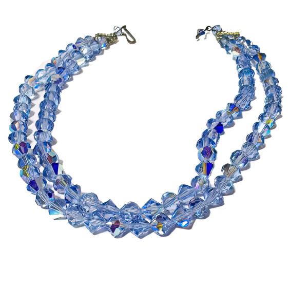 Blue Crystal Beaded Necklace.