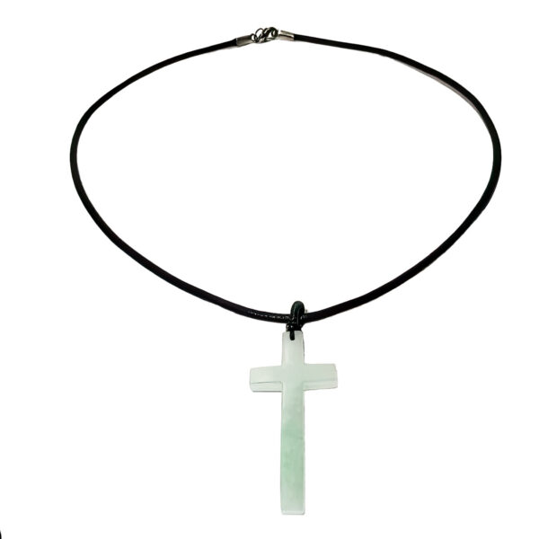 Green Jade Crystal Cross Necklace