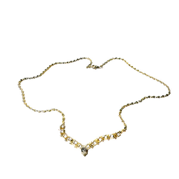 Gold with Rhinestones Necklace