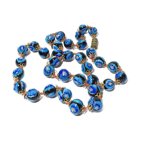 Murano Millefiori Glass Beads Necklace hand tied