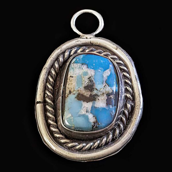 Vintage Sterling Silver and Turquoise Stone Pendant