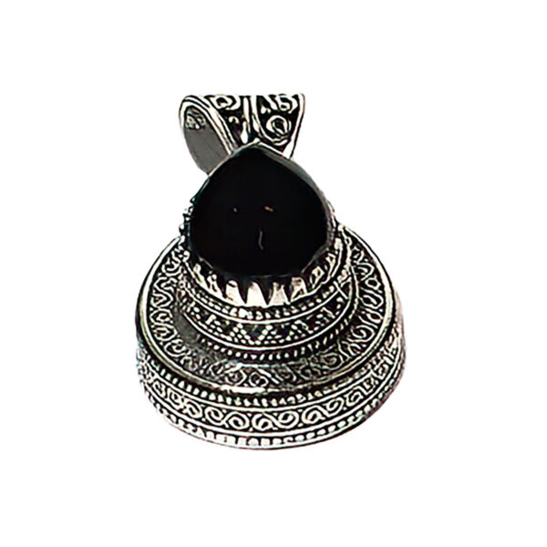 Modern Sterling Silver Onyx Teardrop Stone Pendant Jewelry