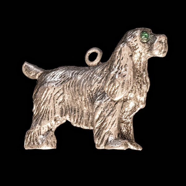 Antique Silver Springer Spaniel Dog Pendant