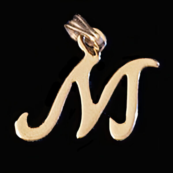 Vintage Gold M Initial Pendant