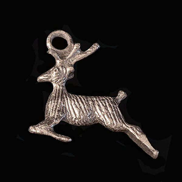 Antique Silver Running Deer Pendant
