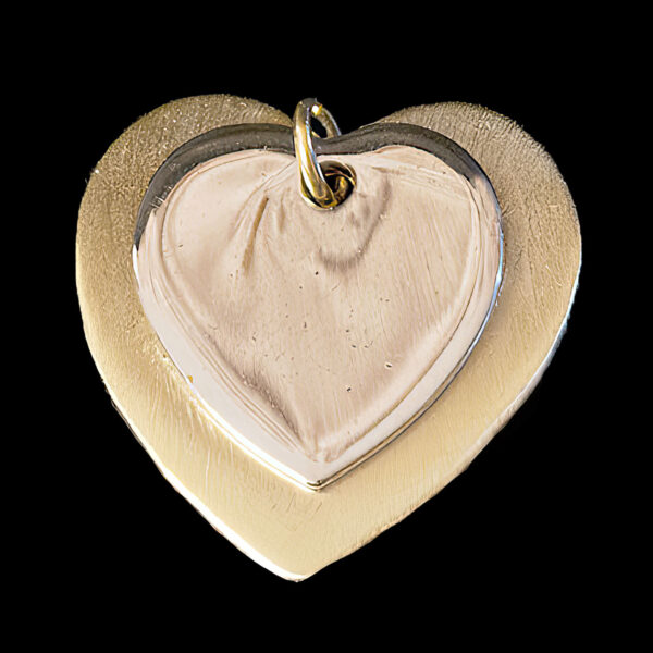 Vintage Gold and Silver Double Heart Pendant