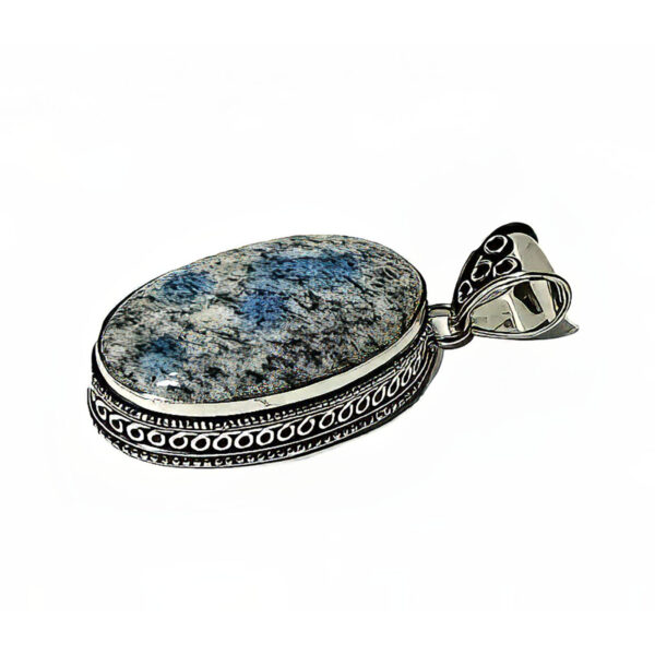 Modern Sterling Silver Raindrop Jasper Oval Pendant