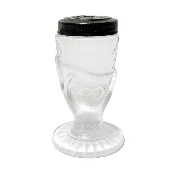 EAPG Hand and Fishscales Salt Shaker, Central Glass Company, frosted glass